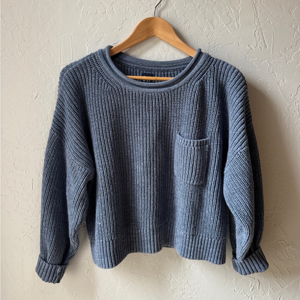 GAP cotton knit pullover sweater gray blue M